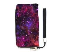 Funky Galaxy - Cartera delgada para mujer, monedero largo, bonito bolso de mano, tarjetero