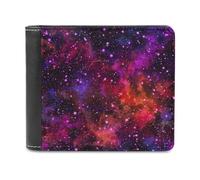Funky Galaxy - Cartera plegable para hombre con tarjetero y monedero de cuero