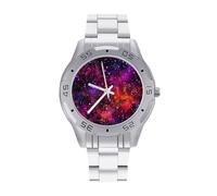 Funky Galaxy - Reloj analógico de cuarzo para hombre, correa de acero inoxidable, reloj de pulsera de negocios