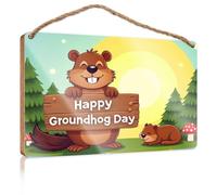 Funky Home Decor Happy Groundhog Day! Decoración de pared para adolescentes (20 x 30 cm)