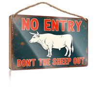 Funky Home Decor - Letreros divertidos para decoración de baño con texto en inglés "No Entry Don't The Sheep Out" (15 x 28 cm)