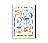 Funky Kitchen - Lienzo decorativo para pared, diseño de langosta, pasta, limón, pescado, bebidas, café, frutas, alimentos, para comedor, bar, carrito o decoración del hogar (SKU5,30.5 x 40.6 cm, marco