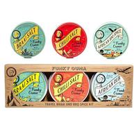 Funky Ouma Set de regalo 235g - 3 diferentes alimentos sudafricanos totalmente naturales condimentos, especias mixtas, masajes de barbacoa y sal aromatizada - Suministros de cocina, Filete de hierbas