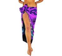 Funky Pareo Sarong Camisola Encubrimiento Hawaiano, Beach, Morado, Grande