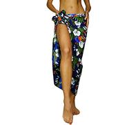 Funky Pareo Sarong Camisola Encubrimiento Hawaiano, Cherryparrot, Azul Oscuro, Grande