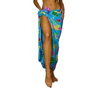 Funky Pareo Sarong Camisola Encubrimiento Hawaiano, Flamingo Melon, Turquesa, Grande