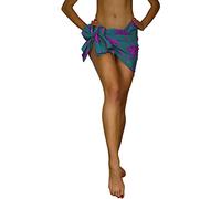 Funky Pareo Sarong Camisola Encubrimiento Hawaiano, Palmshadow, Verde Petróleo Rosa, PEQUEÑO