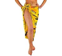 Funky Pareo Sarong Camisola Encubrimiento Hawaiano, Surf, Amarillo, Grande
