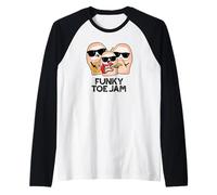 Funky Toe Jam Divertido Juego de Palabras con música Camiseta Manga Raglan