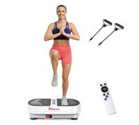 Funlife Placa vibratoria de 120 kg, 180 niveles, 5 programas y manual, bluetooth y altavoz, placa de fitness con cuerdas de entrenamiento para entrenamiento de cuerpo entero