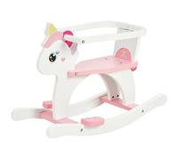 FUNLIO Caballo balancín de Madera Unicornio 0,5-3 años, con Valla y Respaldo Desmontables, balancín Infantil fácil de ensamblar, Certificado CPC - Rosa