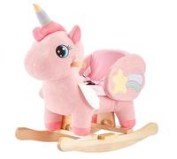 FUNLIO Caballo balancín de Unicornio para bebé, Caballo balancín de Unicornio arcoíris Rosa para niños de 6 Meses a 3 años, Animales de Peluche, fácil de Montar, Certificado CPC & CE