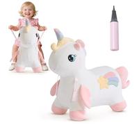 FUNLIO Caballo de Juguete Unicornio, Animal Inflable Arcoíris para Niños de 1.5 a 5 Años, Unicornio para Montar, Funda Extraíble y Lavable, Regalo Original, Certificado CPC y CE