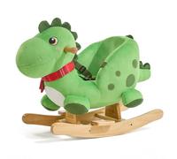 FUNLIO Dino Balancín para Niños 1-3 Años, Dino de Peluche Premium Verde con púas Suaves, Ojos Grandes y Sonrisa Adorable, Colores Vibrantes y Escamas realistas, Fácil Montaje, Certificado CPC y CE
