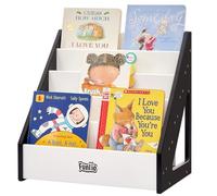 FUNLIO Estantería Montessori para Niños de 1 a 5 Años, Estantería Frontal con Asas y Sistema Anti-Vuelco, Estantería Infantil de Pino Premium para Guardería/Aula, aprobada por CE&CPC - Negro & Blanco