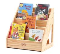 FUNLIO Estantería Montessori para niños de 1 a 5 años, estantería frontal para niños con asa y dispositivo antiinclinación, estantería de pino premium, Librería infantil para aula, aprobada por CE&CPC