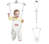 FUNLIO Hamaca para Puerta de Bebé para 6-24 Meses (con Abrazadera de Puerta), Carga 18 kg, Puerta para Saltador para Bebé con Resorte Fuerte/Correa Ajustable, Certificado CE CPC - Blanco