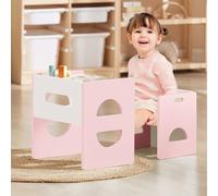 FUNLIO Juego de Mesa y Silla Montessori (Tamaño Pequeño) - Rosa