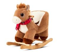 FUNLIO Pony Caballo Balancín para Niños Pequeños 6 Meses a 3 Años, Lindo Caballo balancín con cinturón de Seguridad, Caballo de Peluche, fácil de Montar, guardería, Certificado CPC - Marrón