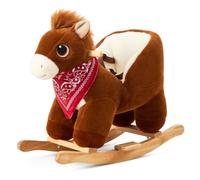 FUNLIO Pony Caballo Balancín para Niños Pequeños 6 Meses a 3 Años, Salvaje Caballo balancín con cinturón de Seguridad, Caballo de Peluche, fácil de Montar, guardería, Certificado CPC - Marrón Oscuro