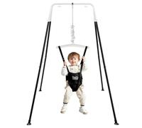 FUNLIO Saltador de Puerta con Soporte para bebé （6-24 Meses Juego de Ejercicio de Columpio para Jugar en Interiores/Exteriores para bebé niña/niño, con Cadena Ajustable, fácil de Montar - Negro