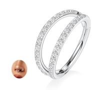 FUNLMO Anillo de nariz de doble aro G23, anillo de titanio para tabique, 20G, 18G, 16G, caracola, hélice, daith, rook, tragus, cartílago, nariz, labio, joyería para mujeres y hombres, Titanio