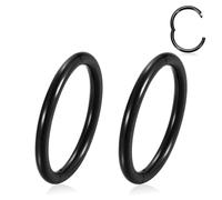 FUNLMO Anillo de segmento de bisagra de gancho seguro de titanio para nariz, septum, caracola, daith, hélice, tragus, rook, cartílago, 18G, 16G, 6 mm a 12 mm, 2 unidades, No es una piedra preciosa