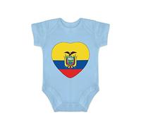 Funlucy Mameluco para bebé con diseño de bandera de Ecuador, diseño de corazón y bandera de Ecuador, mameluco de una pieza, 9 meses
