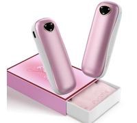 Funme 2 Packs OT95 Calentador de Manos Recargable 【Caja de Regalo】, Banco de energía eléctrico USB de 10000mAh, Calentador de Bolsillo Reutilizable, portátil, Mujer, Ideal para Exteriores Rosa