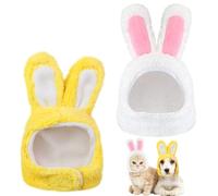 Funmo 2 piezas de conejos para mascotas, sombrero de oreja de gato, perro, conejo, oreja, disfraz de Pascua, disfraz para gatos, ropa de perro, disfraz divertido para orejas de conejo para cosplay de