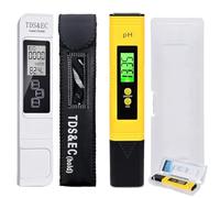 Funmo Medidor de PH, PH TDS EC y Temperatura 4 en 1 Set, Medidor de la Calidad del Agua con Alta Precisión, Medidor de Conductividad para Agua Potable, Piscina, Acuario con Pantalla LCD