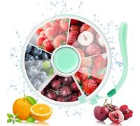 Funmo Snack Spinner con correa de mano, caja de aperitivos, almacenamiento giratorio, cuenco para aperitivos con tapa y compartimentos, plato de aperitivos, melón, dulces, semillas, organizador