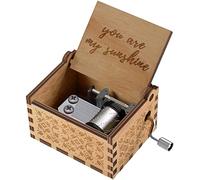 Funmo You Are My Sunshine Cajas de música de Madera, grabadas con láser, Vintage, Caja Musical de Madera, Regalos para cumpleaños, Navidad, día de San Valentín