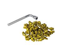 Funn 6mm Pasador de Calle para Pedales Python, Ripper y Mamba, 50 Piezas de Pasadores de Calle M4 x 6mm con una Llave de Vaso de 4mm (Dorado)