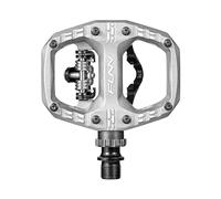 Funn Clast Pedales Automáticos de Doble Plataforma para MTB, Desplazamientos y Cicloturismo - Compatibles con SPD en un Lado y Plataforma Plana en el Otro (Plata)
