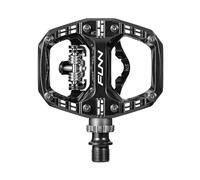 Funn Clast Pedales Automáticos de Doble Plataforma para MTB, Desplazamientos y Cicloturismo - Compatibles con SPD en un Lado y Plataforma Plana en el Otro (Negro)
