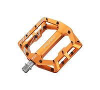 Funn Funndamental Pedales Planos MTB, Anchos, Eje CrMo | cuerpo aleación 6061 CNC, cóncavo profundo 110x105mm, 44 pines ajustables bidireccionales, eje 9/16, para BMX