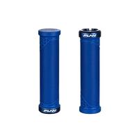 Funn Hilt JR Puños de Manillar para Bicicleta de Montaña con Abrazadera de Bloqueo Único, Puños de Manillar de Bicicleta con Bloqueo con un Diámetro Interior de 19 mm (Azul)