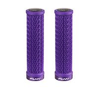 Funn Holeshot Puños para Bicicleta de Montaña con Abrazadera de Bloqueo Único, Puños de Bicicleta Ligeros y Ergonómicos con Diámetro Interior de 22 mm (Morado)