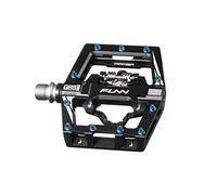 Funn Pedales sin Clip para Bicicleta de Montaña, Compatibles con Tacos SPD, Eje CrMo de 9/16 Pulgadas (Negro)