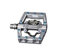 Funn Mamba S Pedales MTB con Calas, Pedales de Bicicleta de Montaña con Clip de un Solo Lado, Compatibles con Calas SPD, Pedales de Bicicleta con Eje de Cromo-Molibdeno de 9/16 Pulgadas (Gris)