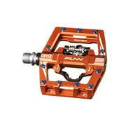 Funn Mamba S Pedales MTB con Calas, Pedales de Bicicleta de Montaña con Clip de un Solo Lado, Compatibles con Calas SPD, Pedales de Bicicleta con Eje de Cromo-Molibdeno de 9/16 Pulgadas (Naranja)