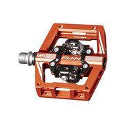 Funn Mamba S Pedales MTB con Calas, Pedales de Bicicleta de Montaña de Plataforma Compacta de Doble Cara con Clip, Compatibles con Calas SPD (Naranja)