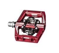 Funn Mamba S Pedales MTB con Calas, Pedales de Bicicleta de Montaña de Plataforma Compacta de Doble Cara con Clip, Compatibles con Calas SPD (Rojo)