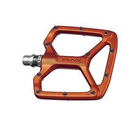 Funn Python Pedales Planos MTB, Plataforma Ancha, Eje CrMo (Naranja)