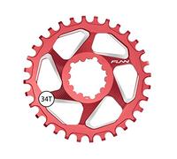 Funn Solo DX Plato Estrecho Ancho para Cadena de 9-12 Velocidades, Compatible con Bielas de Montaje Directo SRAM, Desplazamiento de 3mm, Plato de Cadena de Velocidad Única (34 Dientes, Rojo)