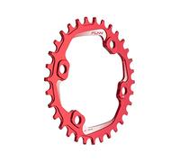 Funn Solo Plato Estrecho Ancho para Cadena de 9 10 11 12 Velocidades, Compatible con Bielas de Interfaz BCD Asimétrica de 96mm, Plato de Cadena de Velocidad Única9-12 (32 Dientes, Rojo)