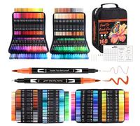 Funnasting brush pens Rotuladores Lettering, 168 Colores Rotuladores Doble Punta para Niños y Adultos, Punta Pincel Lettering Kit para Mandalas Caligrafía