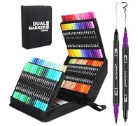 Funnasting Rotuladores Lettering, 120 Colores Rotuladores punta pincel kit, Doble Punta Fina, Brush Pen para Bullet Journal, Libros para Colorear para Adultos