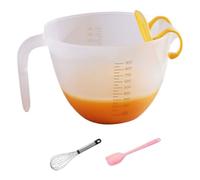 Funnel Egg Bowl, Beater Strainer Cups Baffle, Kitchen Measuring with Scale for Rice Washing, Mixing, Cooking, Baking, Homes, Prep Station, Culinary Class, Baking Corner, 22.8/19.1/6.3 Inches